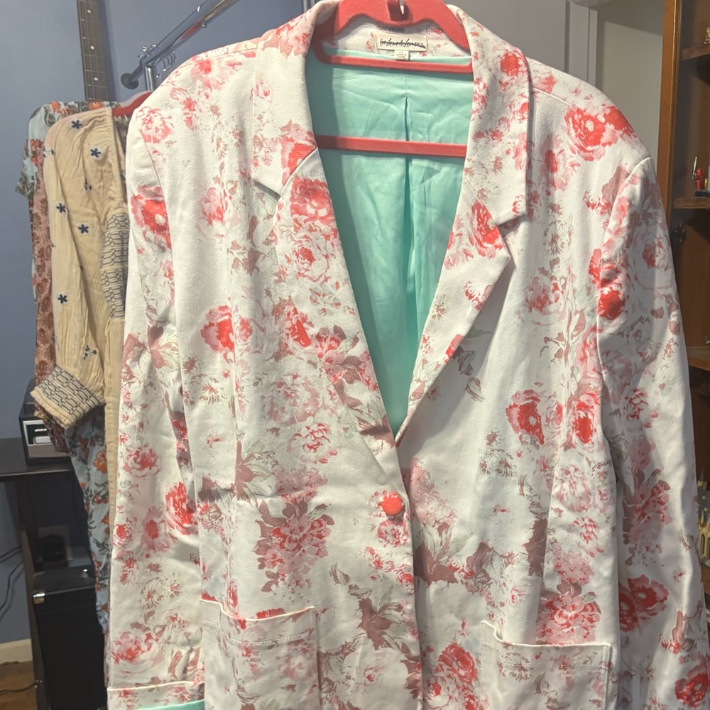 For Love & Lemons floral twill blazer
